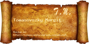 Tomasovszky Margit névjegykártya